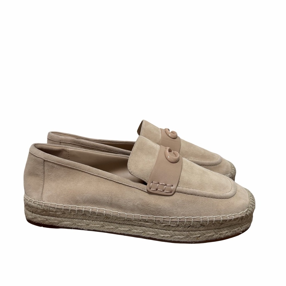 Coach Womens Camilla Suede Espadrille Shoes US 9.5 EU 40 Beechwood Loafer CR046